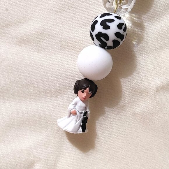 Princess Leia Beaded Keychain, Bag Charm - Star Wars - Handcrafted - Picture 2 of 4